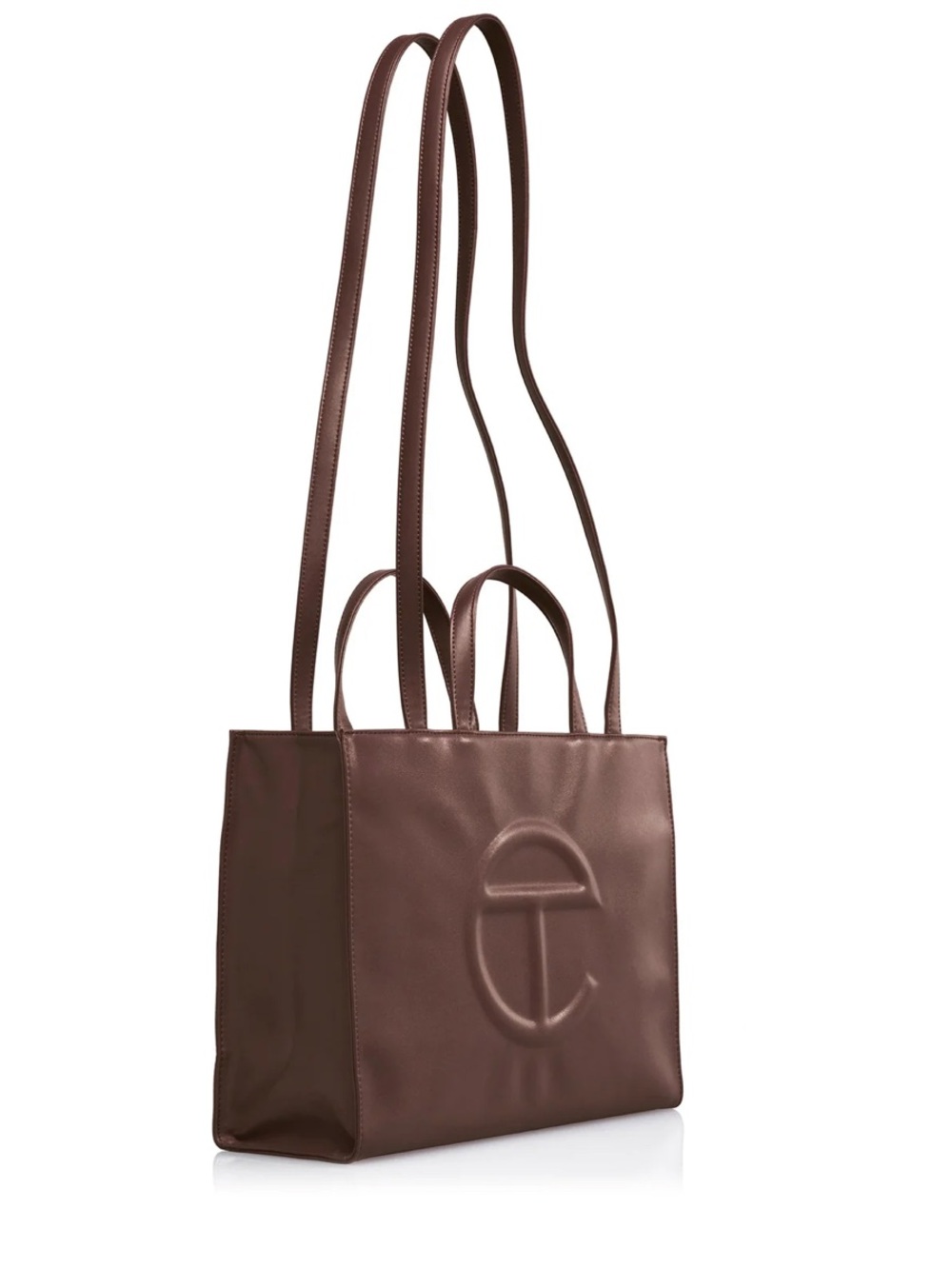 Telfar Medium Shopping Bag, Vegan Leather, Chocolate,15”x11 1/4”, like new